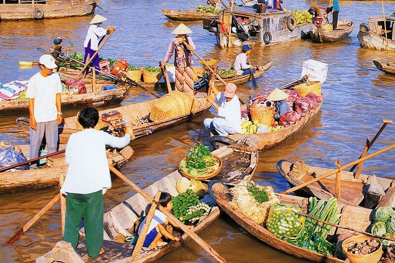 Chợ nổi cái bè tour du thuyền mekong 4 ngày 3 đêm